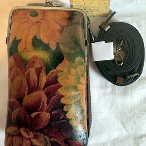 Patricia Nash Pertina Frame Crossbody Pouch Wallet Kisslock Zip RFID-Blocking